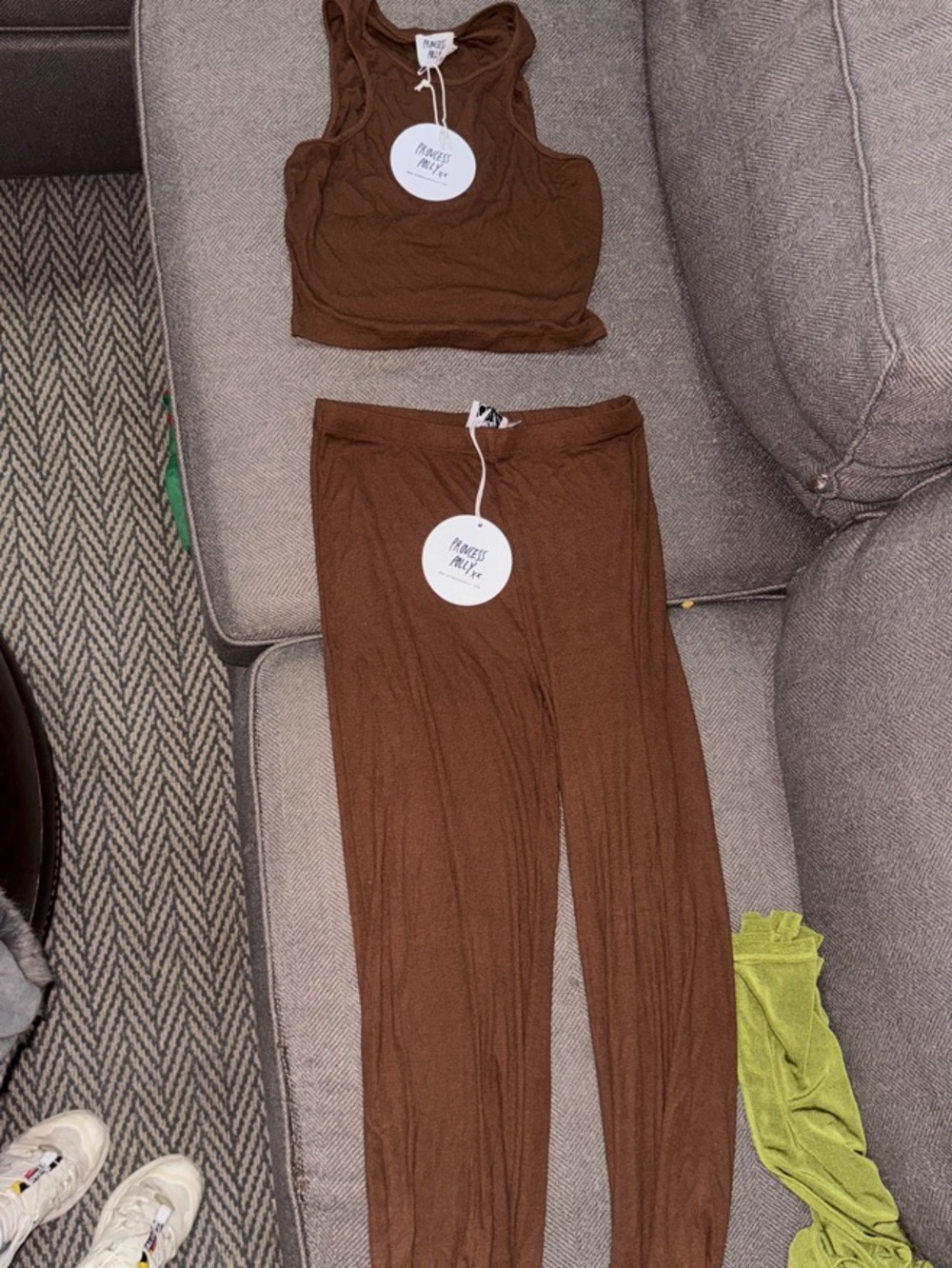 Princess Polly Chocolate Brown Ribbed Set